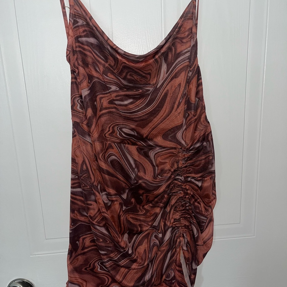 SHEIN Red Slip Midi Dress Sleeveless Scoop Neck